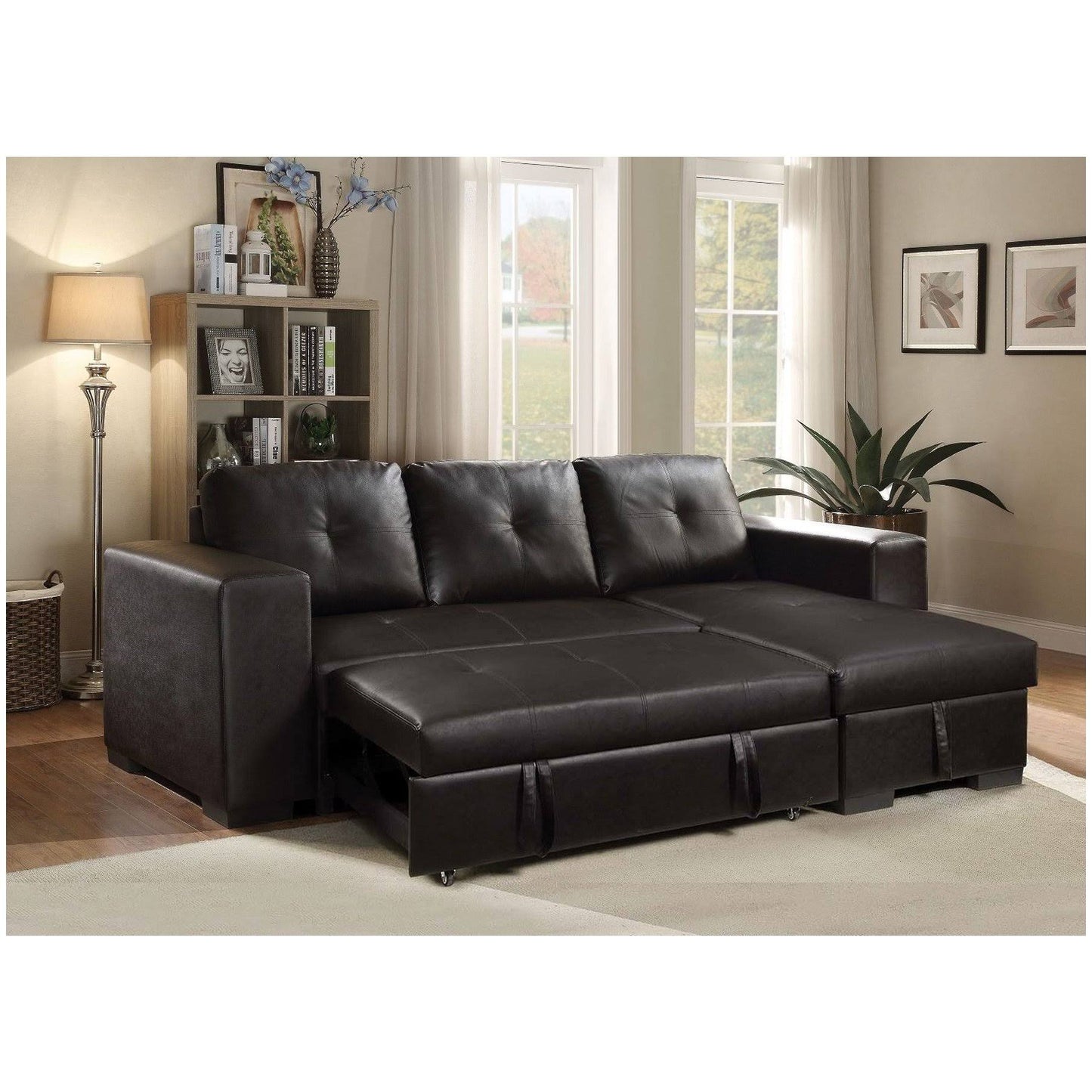 Acme Furniture Lloyd Black Sleeper Sectional Sofa