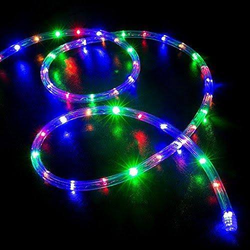 Wyzworks 50 Feet Multi-RGB LED Rope Lights - Flexible 2 Wire Accent Holiday Christmas Party Decoration Lighting | UL Certified