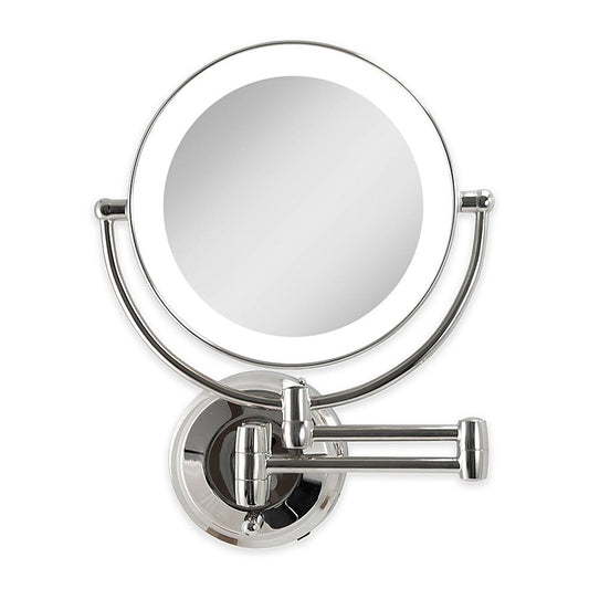 Zadro Dual-Sided Round LED Lighted Wall Mount Mirror - Chrome