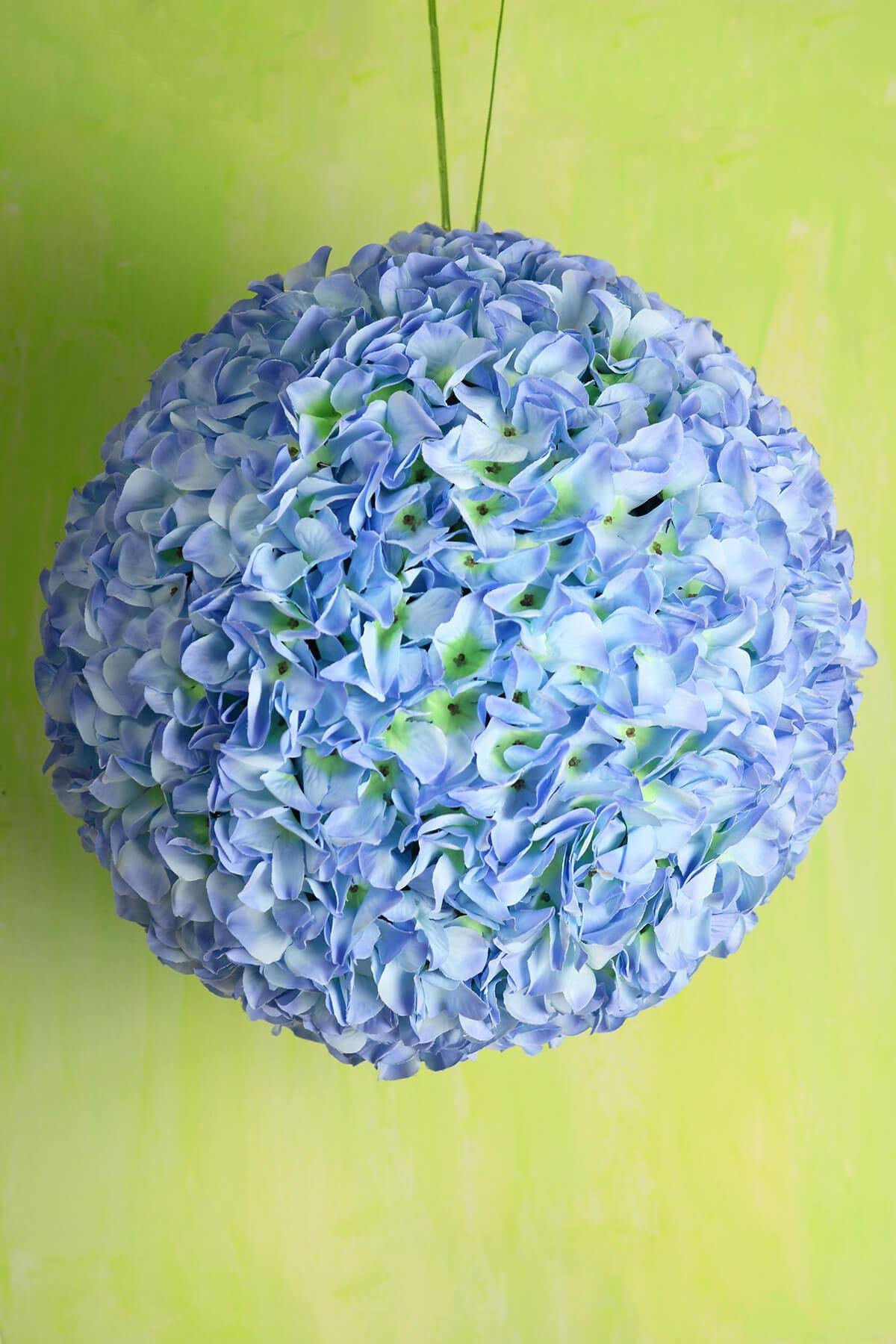 14 Blue Silk Hydrangea Balls, Hanging Decorations, Wedding Flowers