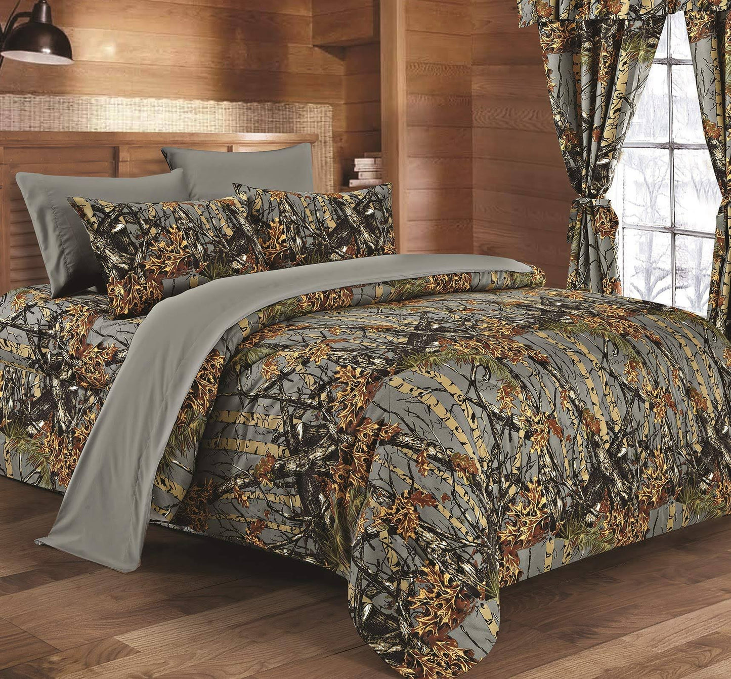 1 PC Queen Size Comforter (Natural, Brown Camouflage)