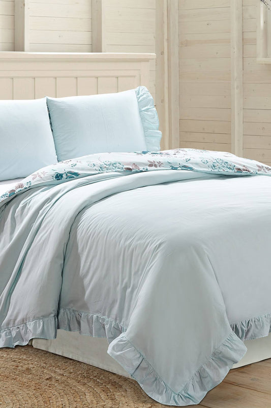 3 PC Ruffled Duvet Set Cassey Ruffled Queen