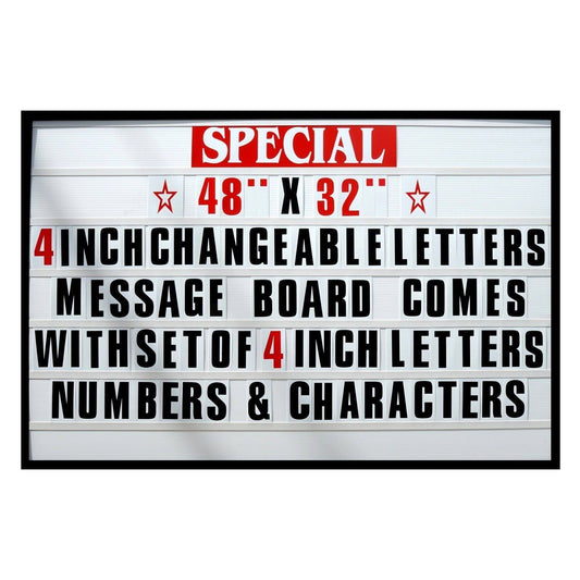 4 Big Changeable Letter Message Sign Menu Price Marquee Reader Board