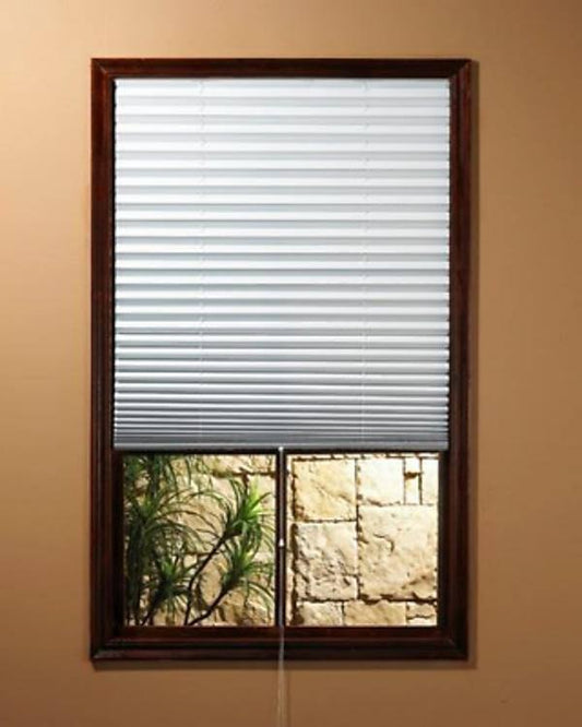 Achim 1-2-3 Shade Vinyl Room Darkening Temporary Pleated Shades 36 Wide x 75 Long (6 Pack)