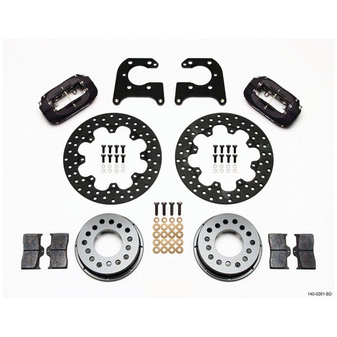 Wilwood Forged Dynalite Rear Drag Kit Drilled Rotor Big Ford 2.36in Offset - 140-0261-BD