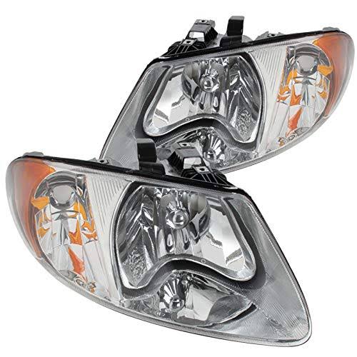 2002 Dodge Caravan Spec-D Tuning Headlights in Chrome, Crystal Headlights - 2LH-CAR01-RS