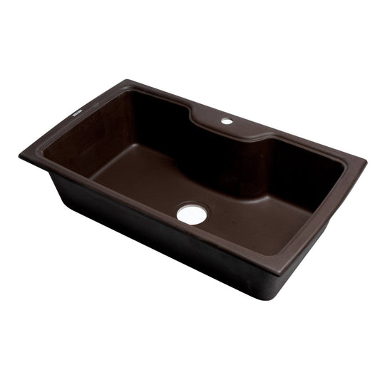 Alfi Brand AB3520DI-C Chocolate 35 Drop-In Single Bowl Granite Composite Kitchen Sink