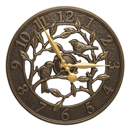 Whitehall Woodridge 16-In Indoor Outdoor Wall Clock (French Bronze)