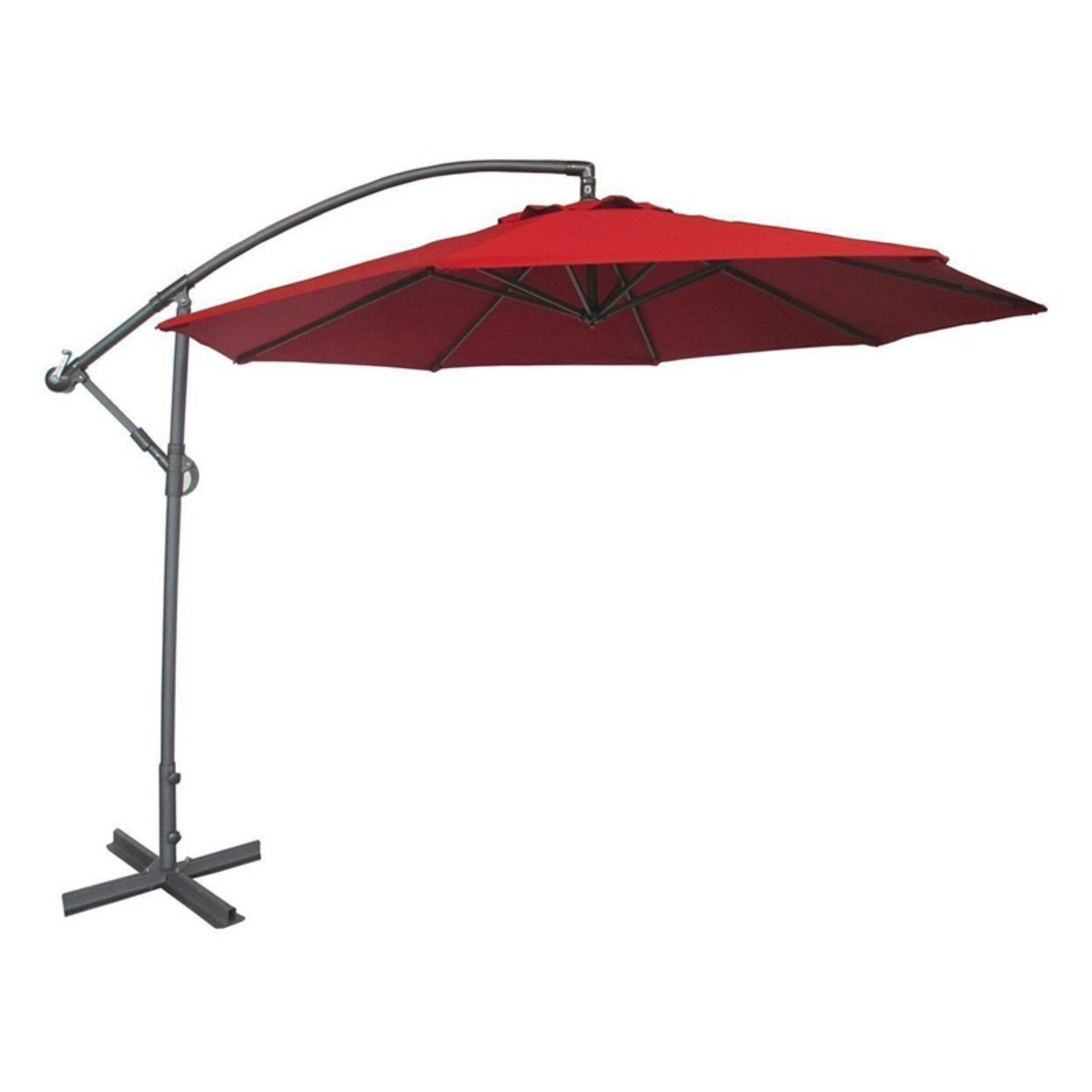 Abba Patio 10-Feet Offset Cantilever Outdoor Hanging Patio Umbrella, Red