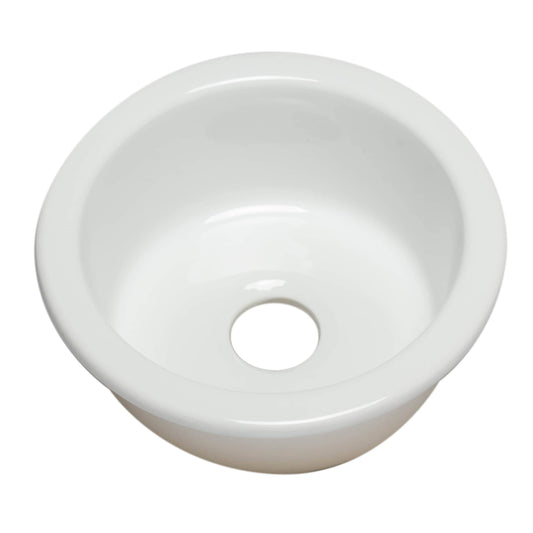 Alfi Brand AB1818R-W Round 17 Fireclay Prep Sink, White