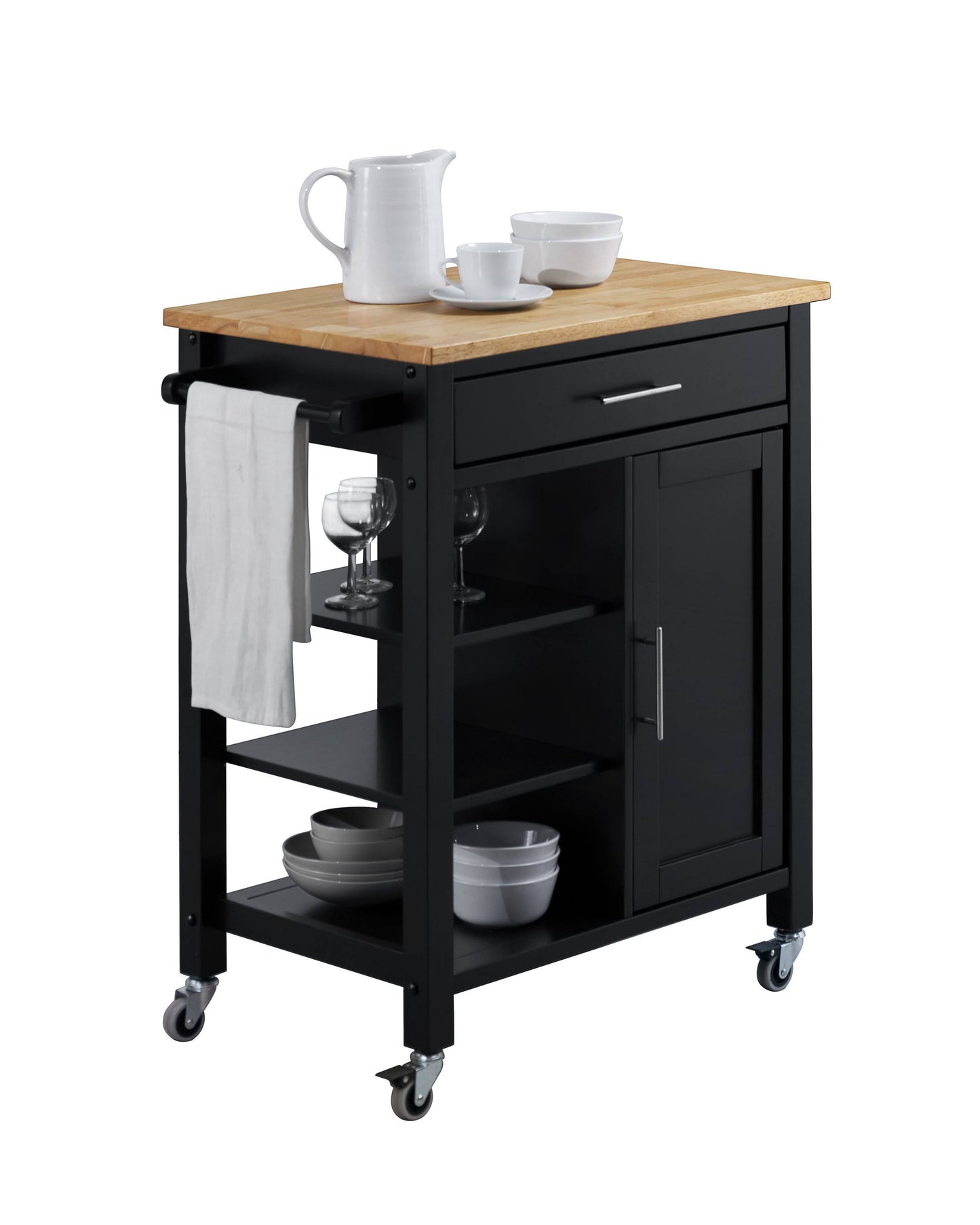 4D Concepts Edmonton Kitchen Cart - Black