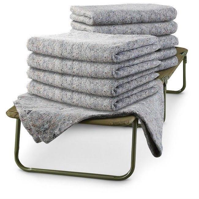 Wool Blankets US Military Surplus Disaster Emergency Cabin Deer Shack Car 10 Pk