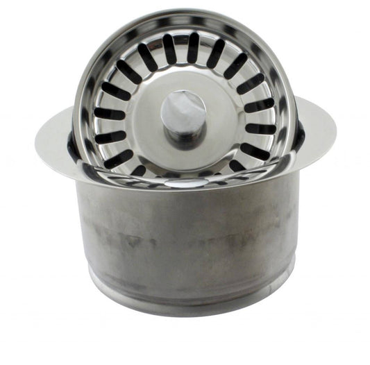 Westbrass D2082S-26 Insinkerator Style Extra-Deep Disposal Flange and Strainer - Polished Chrome