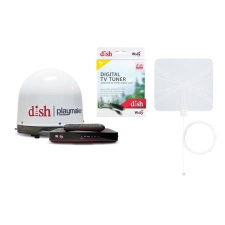 Winegard Playmaker Dish Satellite TV Antenna with Wally TV Tuner & Ind