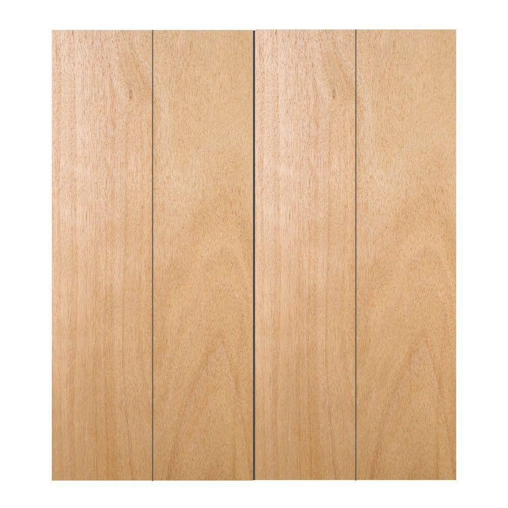 24 in. x 80 in. Unfinished Flush Hardwood Closet Bi-Fold Door