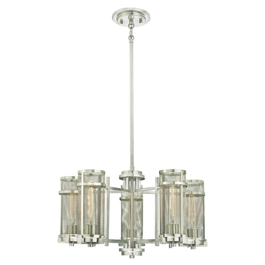 Westinghouse Adler 5-Light Brushed Nickel Chandelier with Mesh Shades 6330200