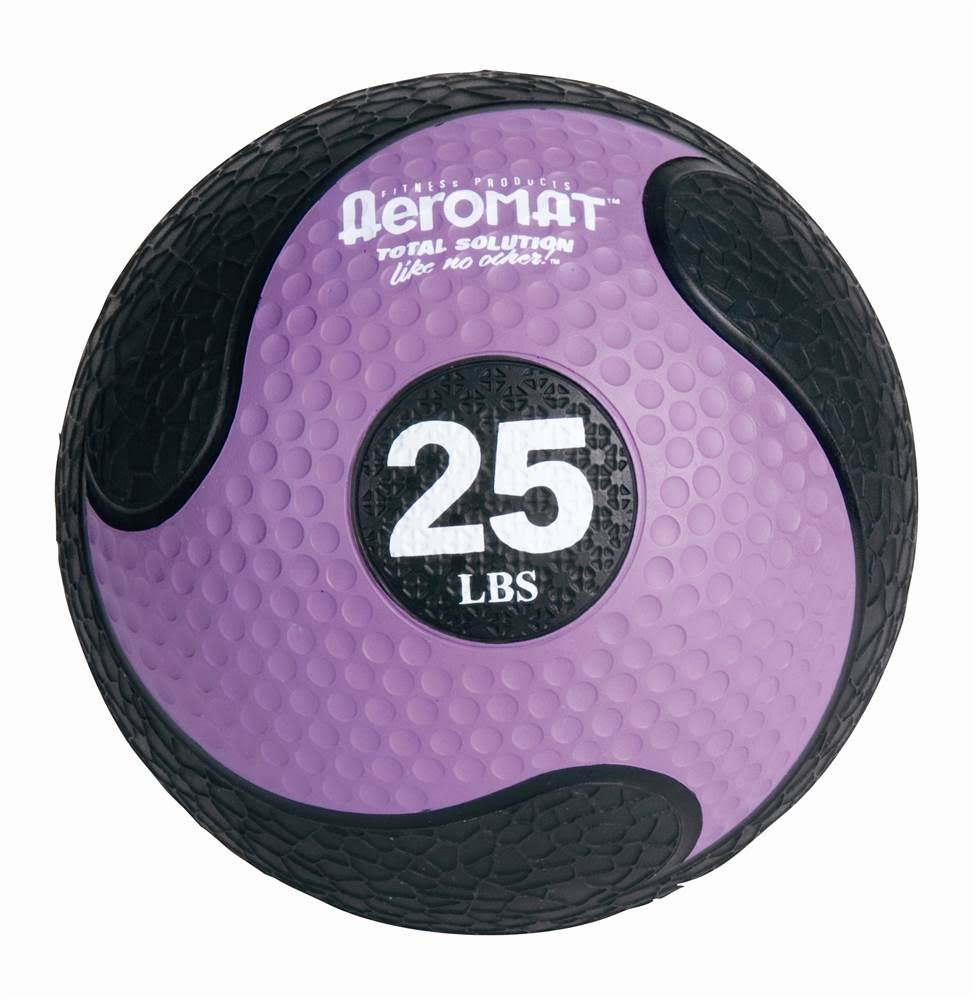 Aeromat Deluxe Medicine Ball; Black / Purple (25 lbs)