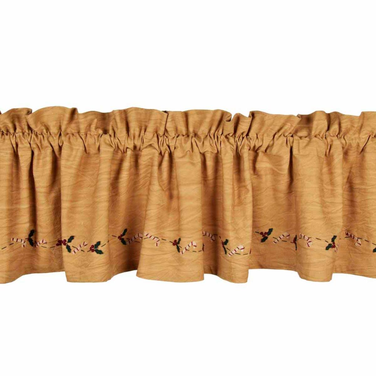 72 Brown Candy Cane Vine Valance Window Curtain