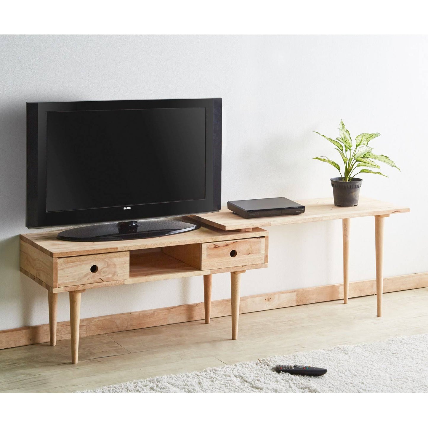 Acme Garnet Natural TV Stand with Extension Top