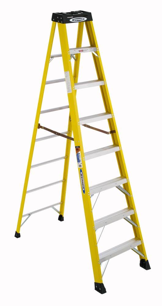 8 ft. Fiberglass 300 lb. Stepladder, Type iA Werner 6108