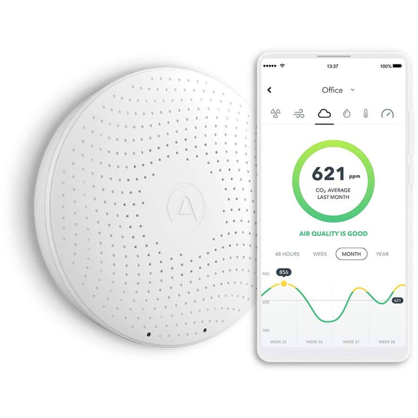 Airthings Wave Plus Indoor Air Monitor w/Radon Detection