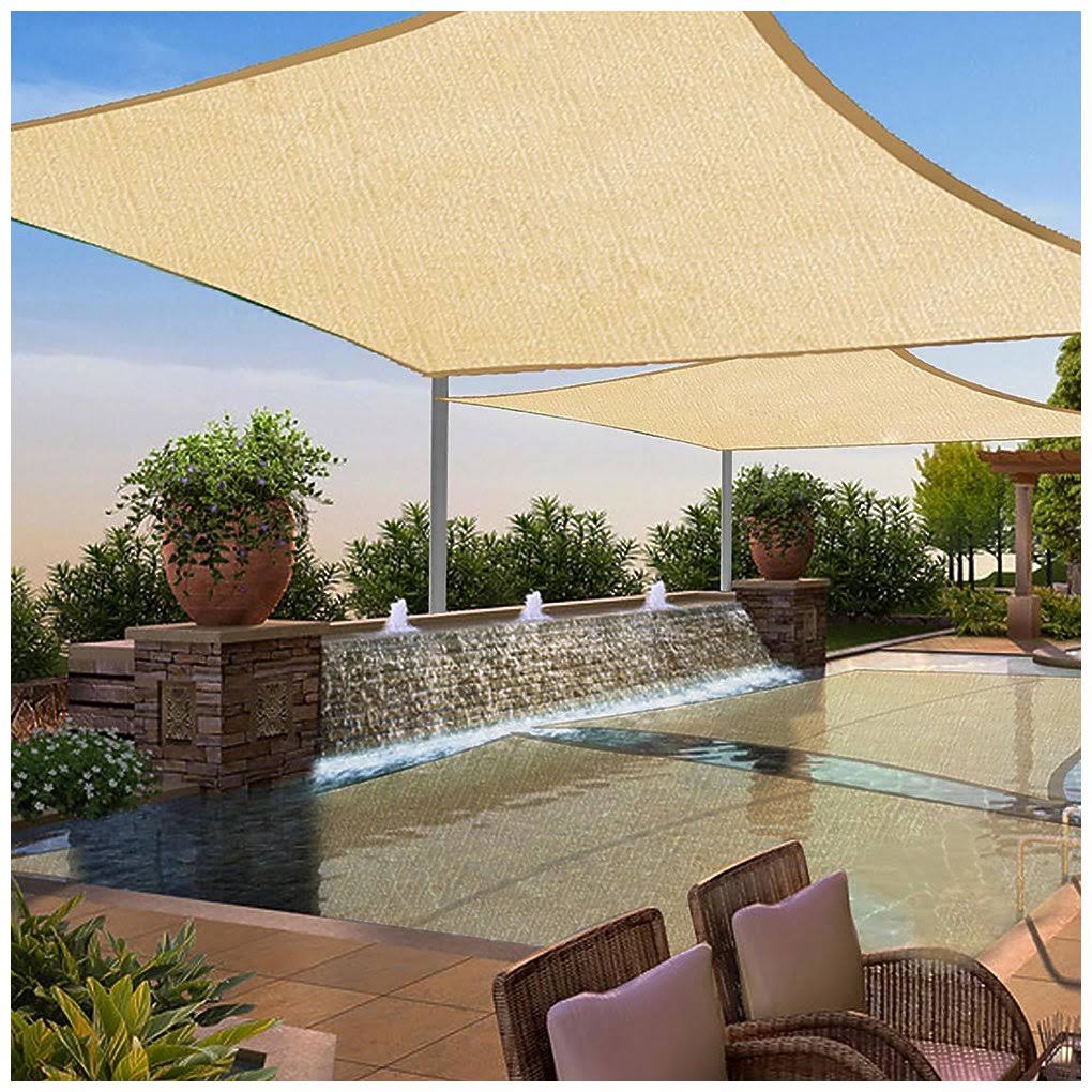 2pcs 13x10FT Outdoor Patio Rectangle Sun Sail Shade Cover Canopy Top Shelter