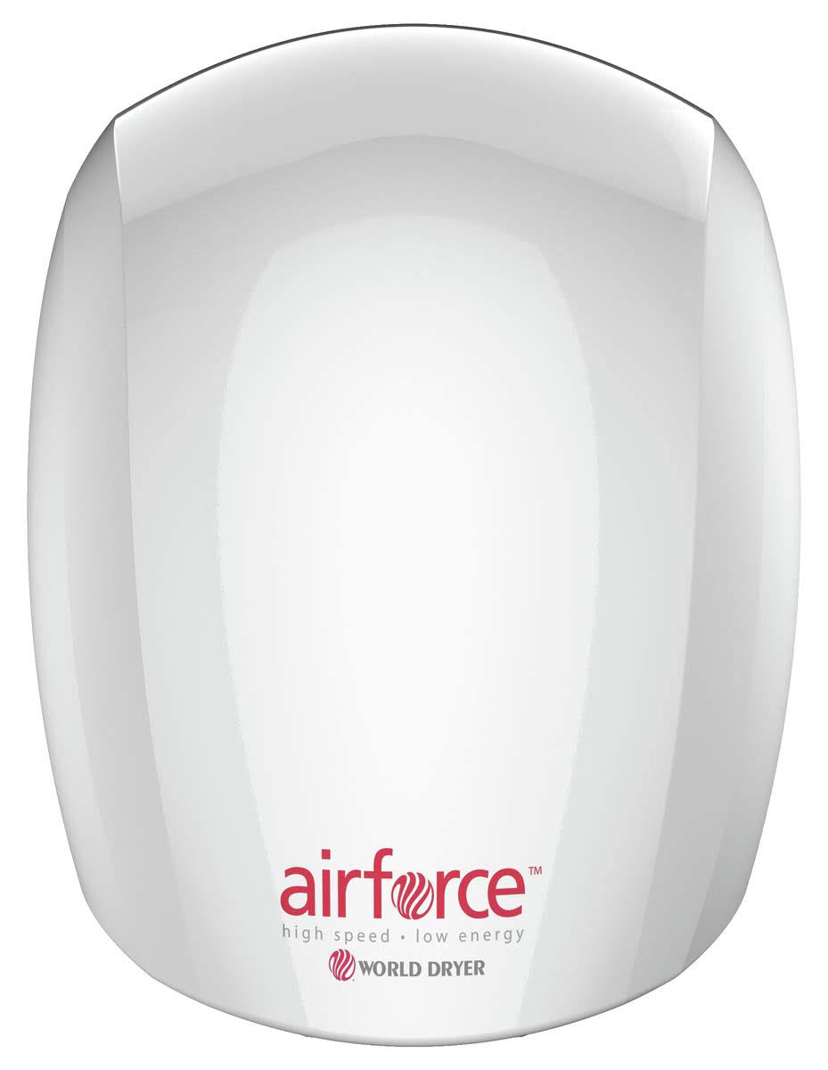 World Dryer Airforce Hi-Speed Hand Dryer in Aluminum White