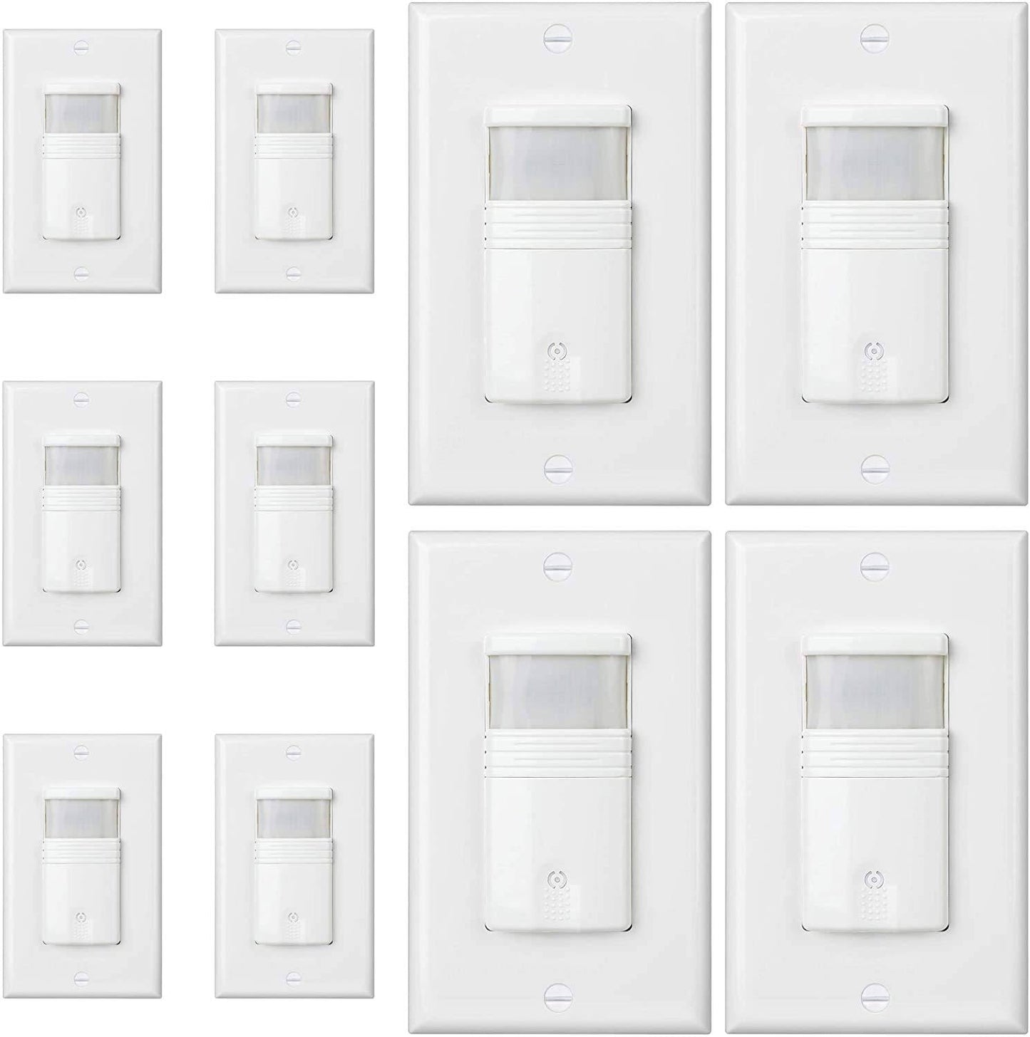 3-Way Motion Sensor Light Switch Vacancy/Occupancy Adjustable Timer (Pack of 10), White