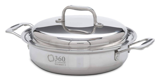 360 Cookware Stainless Steel Casserole with Cover 2.3-Quart