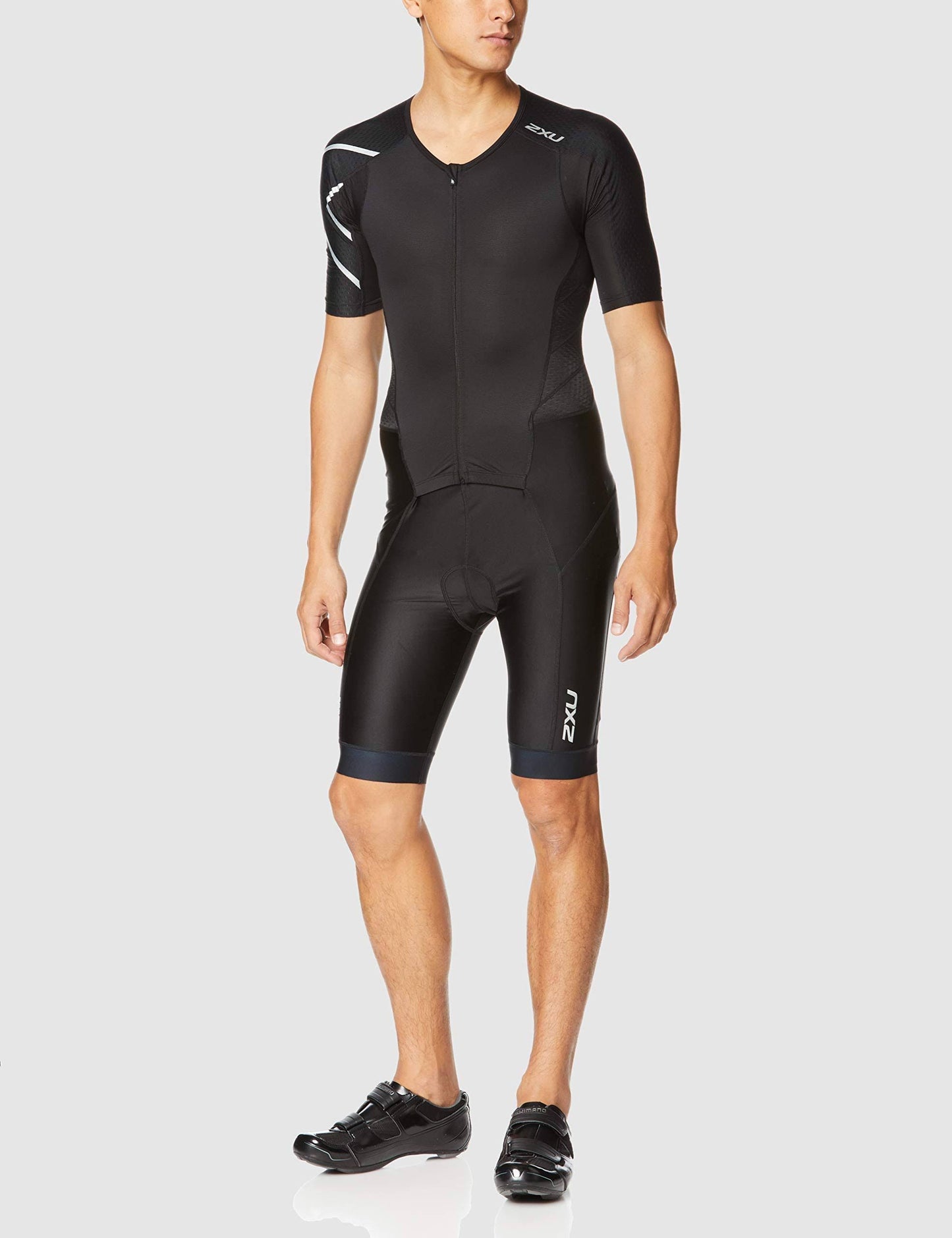 2XU Mens Perform Full Zip Sleeved Trisuit - Black - Size XL