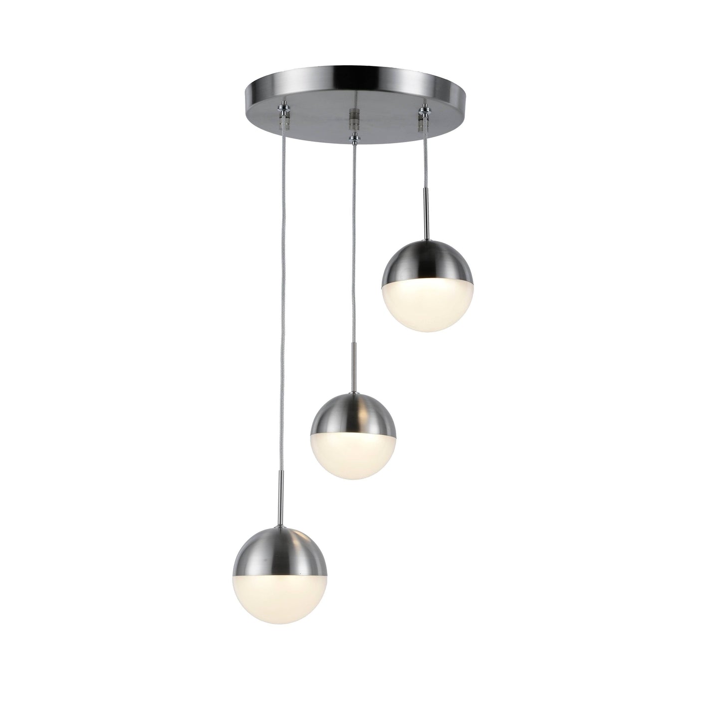 Worldwide Lighting Phantasm 7.5-Watt Matte Nickel Finish Integrated LED Iced Opal Acrylic