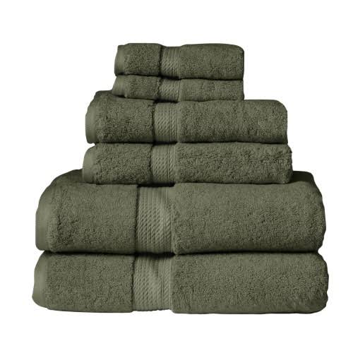 100% Egyptian Cotton Premium 900 GSM Towel Set, Size: 6 Piece Set, Green