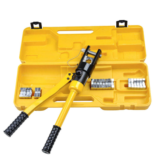 16 Ton Hydraulic Wire Battery Cable Lug Terminal Crimper Crimping Tool 11 Dies