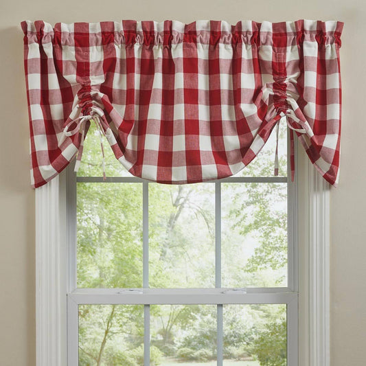 Wicklow Red Buffalo Check Farmhouse Valance