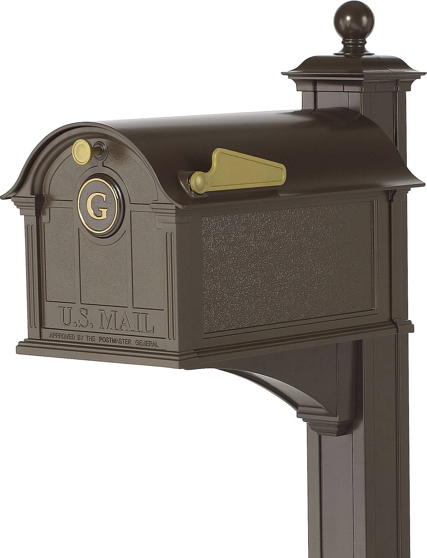 Whitehall Products Balmoral Mailbox Monogram & Post Package- Bronze